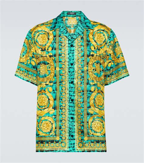 versace barocco dress|Versace barroco print silk shirt.